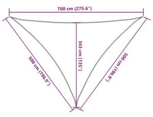 Żagiel przeciwsłoneczny czerwony 7x5x5 m 100% poliester oxford