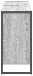 Industrialna szafka łazienkowa szara sonoma z materiału drewnopochodnego, 3-drzwiowa, 90 x 30 x 60 cm