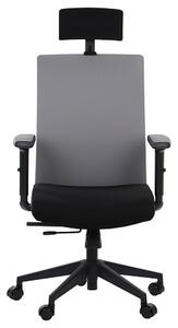 Fotel ergonomiczny Riverton z funkcją wysuwu siedziska - czarno-szary