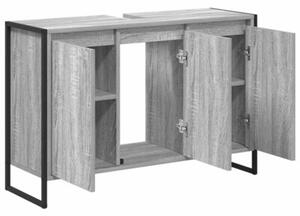Industrialna szafka łazienkowa szara sonoma z materiału drewnopochodnego, 3-drzwiowa, 90 x 30 x 60 cm
