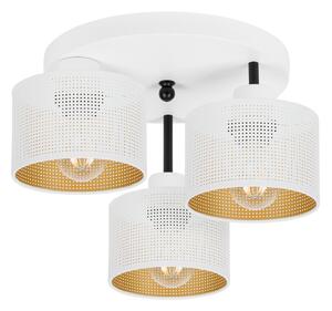 Lampa sufitowa biała trzypunktowa z białymi abażurami B-3030WE-WE E27