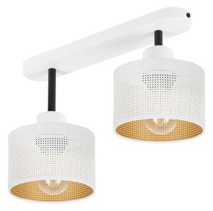 Lampa sufitowa biała dwupunktowa z białymi abażurami B-3306WE-WE E27