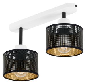 Lampa sufitowa biała dwupunktowa z czarnymi abażurami B-3306WE-SC E27