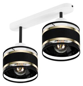 Lampa sufitowa biała dwupunktowy spot z czarnymi abażurami T-3306WE-SC