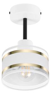 Lampa sufitowa biała jednopunktowy spot z białym abażurem T-1010WE-WE