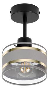Lampa sufitowa czarna jednopunktowy spot z szarym abażurem T-1010SC-GR