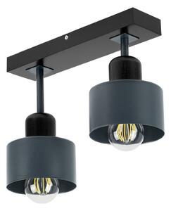 Antracytowo-czarna lampa sufitowa, dwupunktowy spot DAN30x7SC z drewna