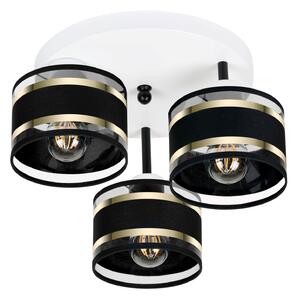 Lampa sufitowa biała trzypunktowa z czarnymi abażurami T-3030WE-SCSCSC