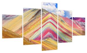 Obraz - Rainbow Mountain, Peru (125x70 cm)