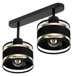 Lampa sufitowa czarna dwupunktowy spot z czarnymi abażurami T-3306SC-S