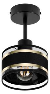 Lampa sufitowa czarna jednopunktowy spot z czarnym abażurem T-1010SC-S