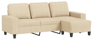 Sofa 3-osobowa, kremowa, 180 cm, tapicerowana tkaninÄ