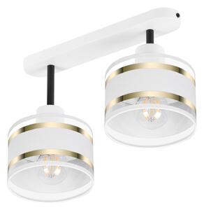 Lampa sufitowa biała dwupunktowy spot z białymi abażurami T-3306WE-WEW