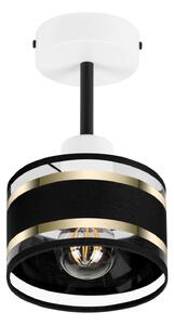 Lampa sufitowa biała jednopunktowy spot z czarnym abażurem T-1010WE-SC