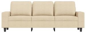 Sofa 3-osobowa, kremowa, 180 cm, tapicerowana tkaninÄ