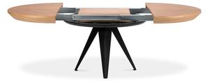 Stół rozkładany z czarnymi metalowymi nogami Windsor & Co Sofas Magnus, ø 120 cm