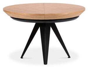 Stół rozkładany z czarnymi metalowymi nogami Windsor & Co Sofas Magnus, ø 120 cm