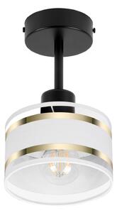 Lampa sufitowa czarna jednopunktowy spot z białym abażurem T-1010SC-WE