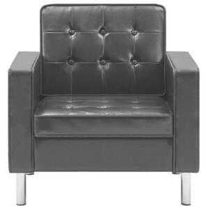 Fotel czarny 75x70x75 cm skÃ³ra ekologiczna