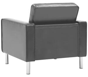 Fotel czarny 75x70x75 cm skÃ³ra ekologiczna