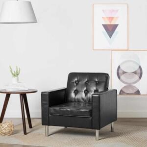 Fotel czarny 75x70x75 cm skÃ³ra ekologiczna