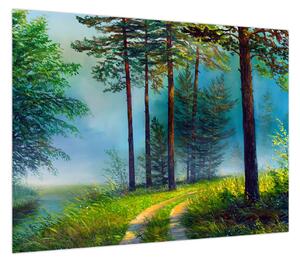 Obraz - Obraz olejny przedstawiający krajobraz (70x50 cm)