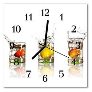 Zegar ścienny kwadrat Owoce szklanki