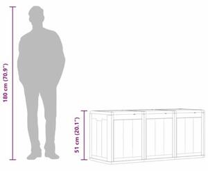 Skrzynia ogrodowa, 270 l, szara, pp wygląd drewna