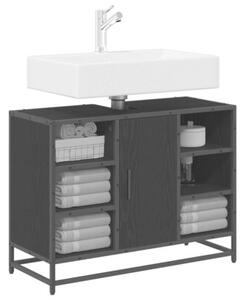 Nowoczesna szafka łazienkowa z czarnego dębu, minimalistyczny design, 80x33x60 cm