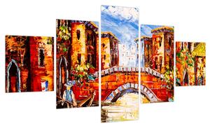 Obraz - Obraz olejny przedstawiający miasto III. (125x70 cm)
