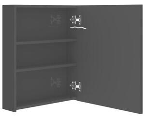 Szafka łazienkowa z lustrem i LED, lśniąca czerń, 50x14x60 cm