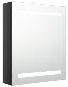 Szafka łazienkowa z lustrem i LED, lśniąca czerń, 50x14x60 cm