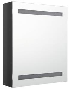 Szafka łazienkowa z lustrem i LED, lśniąca czerń, 50x14x60 cm