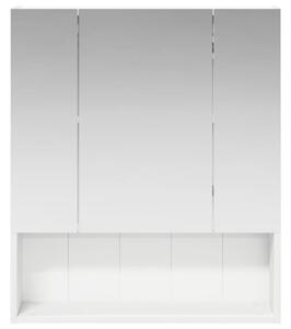 Szafka z lustrem do łazienki z półką biały 60 x 14.5 x 70 cm