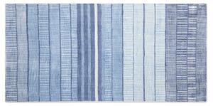 Ręcznie tkany dywan z wiskozy 80 x 150 cm w paski niebieski Yardere Beliani
