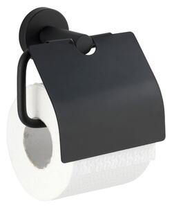 Czarny uchwyt na papier toaletowy Wenko Bosio Cover