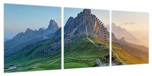 Obraz - Dolomity (z zegarem) (90x30 cm)