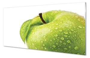 Obraz na szkle Jabłko zielone krople wody