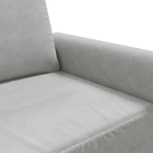 Sofa 3-osobowa, jasnoszara, 180 cm, tapicerowana aksamitem