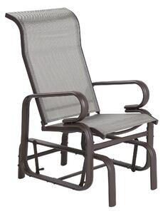 Krzesło ogrodowe bujane brązowe aluminium odporne na UV poliestrowe siedzisko Borgio Beliani