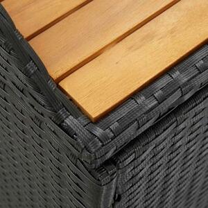 Ławka ogrodowa ze schowkiem, 120 cm, polirattan, czarna