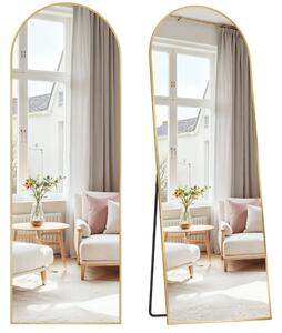 Zaokrąglone lustro UMBRA, 160x50 cm, złoty SongmicsHome