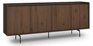 Komoda Zenar 200 cm czterodrzwiowa - orzech elegant / czarny