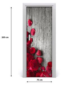 Naklejka na drzwi samoprzylepna Czerwone róże