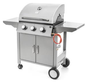 Grill gazowy OKLAHOMA BBQ, 4 palniki, z reduktorem, srebrny Penta CZ