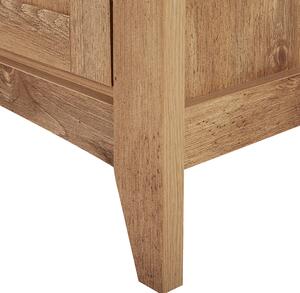 Rustykalna szafka RTV stolik pod TV z szufladą do salonu jasne drewno Agora Beliani