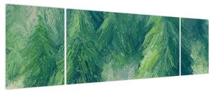 Obraz - Malowane drzewa iglaste (170x50 cm)