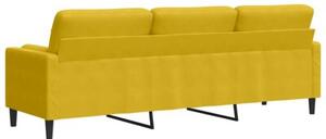 Sofa 3-osobowa z poduszkami, Å¼Ã³Åta, 210 cm, aksamit