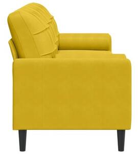 Sofa 3-osobowa z poduszkami, Å¼Ã³Åta, 210 cm, aksamit