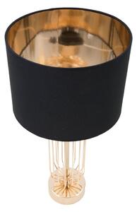 Lampa stołowa w kolorze czarno-złotym Mauro Ferretti Glam Towy, wysokość 51 cm